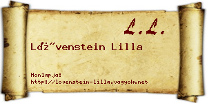 Lövenstein Lilla névjegykártya